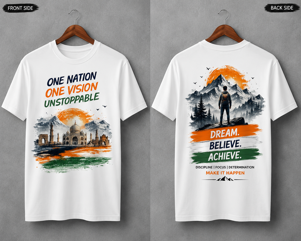 One Nation One Vision Graphic T-Shirt – Front & Back Print