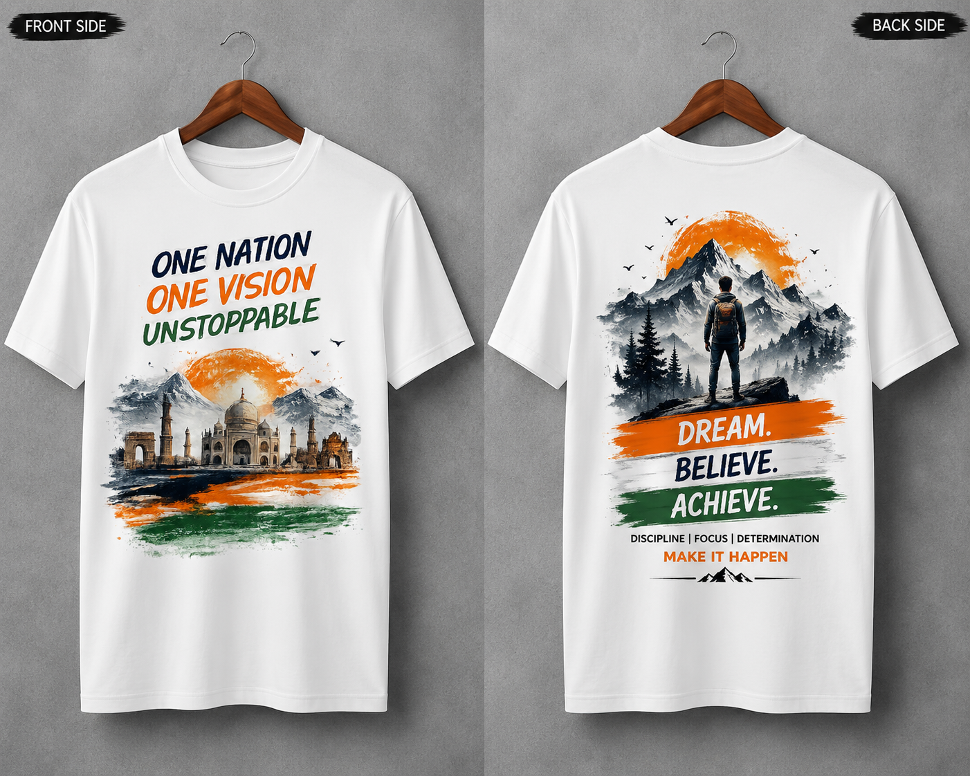 One Nation One Vision Graphic T-Shirt – Front & Back Print